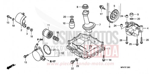 CARTER D'HUILE/POMPE A HUILE CB1000RC de 2012